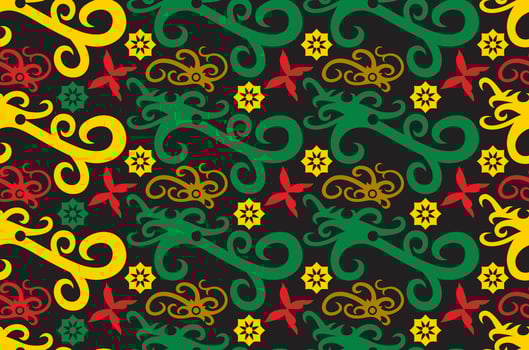 Seamless patern of dayak ethnic pattern.traditional Indonesian fabric motif.borneo pattern. vector design inspiration. Creative textile for fashion or cloth