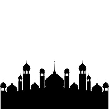 Illustration of Islamic Mosque Silhouette Vector