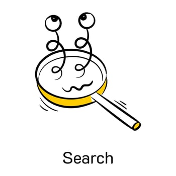 Easy to use hand drawn icon of search vector