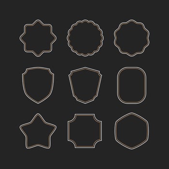 Vintage outline border, frame and badges design element set vector