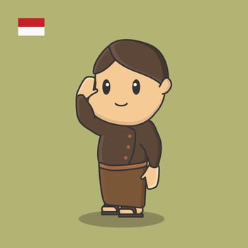 pancasila day independence day august flag cartoon indonesia vector