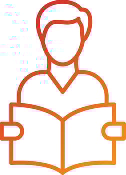 Student Reading Book Icon Style vector