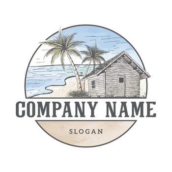 COAST CABIN VINTAGE WATER COLOR LOGO vector