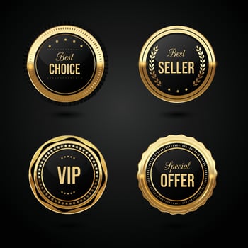 Luxury golden badge and labels set design vector