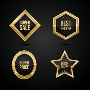 Luxury golden badge and labels set design vector