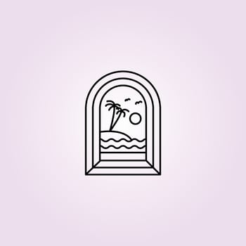 vacation nature  badge logo vector illustration design