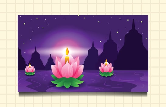 Vesak Day Celebration Background vector
