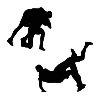 Wrestling silhouette Art vector