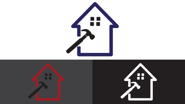 House repair logo design template vector