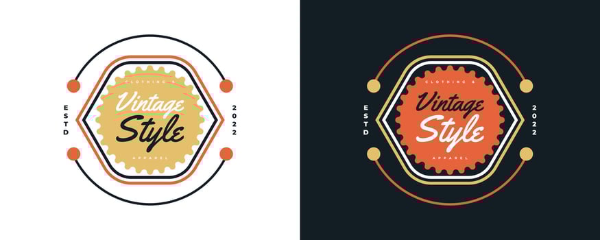 Vintage and Retro Label Badge for Apparel Logo. Classic Clothing Badge Design vector