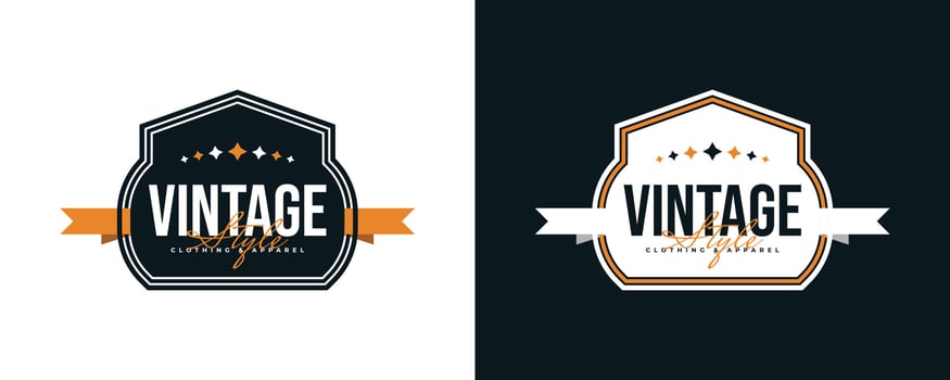 Vintage and Retro Label Badge for Apparel Logo. Classic Clothing Badge Design vector