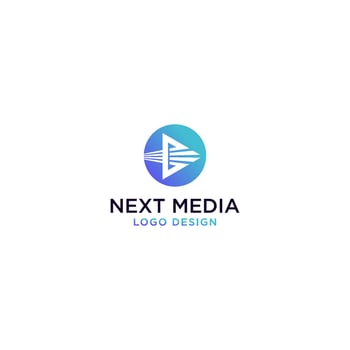 PLAY BUTTON AND FAST LINES LOGO ILLUSTRATION vector