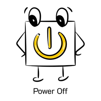 Check this cute hand drawn icon of power off vector