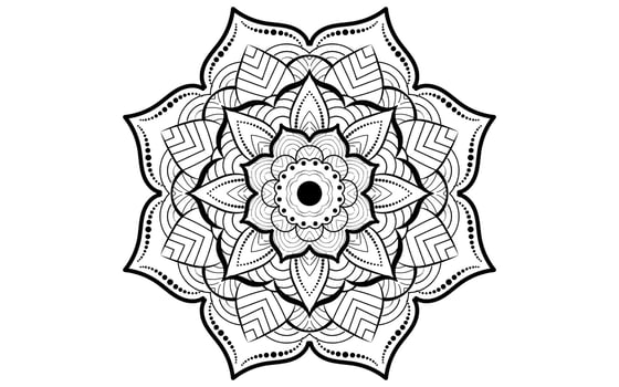 Circular pattern flower of mandala with black and white,Vector mandala floral patterns with white background vector