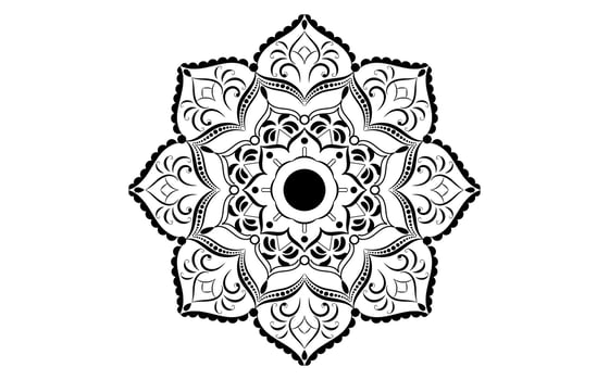 Circular pattern flower of mandala with black and white,Vector mandala floral patterns with white background vector