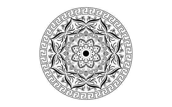Circular pattern flower of mandala with black and white,Vector mandala floral patterns with white background vector