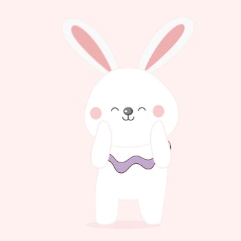Easter bunny cute cartoon character. vector
