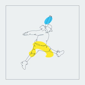 jumping man  in modern minimalist continues art style vector