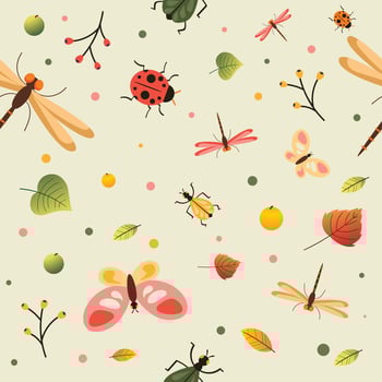 Seamless Pattern Bugs and Insect vector