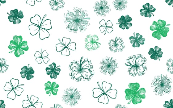 Clover set, St. Patrick's Day. Hand drawn illustrations. Vector. vector