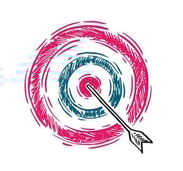Target arrow hand drawn illustration. Vector. vector