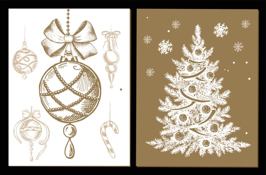 Christmas pattern in sketch style. Hand drawn illustration. vector