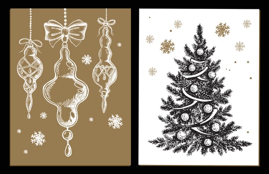 Christmas pattern in sketch style. Hand drawn illustration. vector