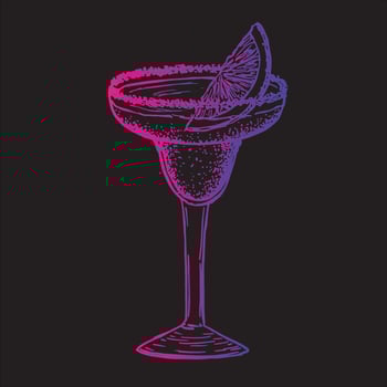 Alcoholic cocktail, hand drawn illustration vector