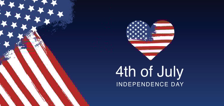 Independence day of the United States, July 4th. USA grunge flag. vector