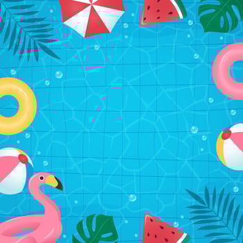 Pool Party Border Background vector