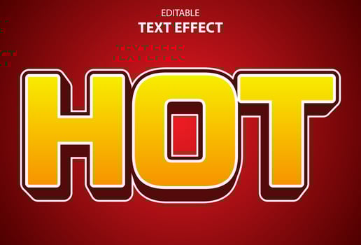 hot text effect with red color editable for brand. vector