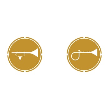 Trumpet music instrument vector icon