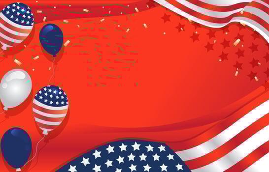 Celebrating USA 4th July Balloon Flag vector