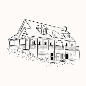 A scalable hand drawn illustration of house vector