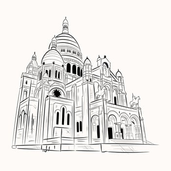Religious building, hand drawn illustration of berlin cathedral vector