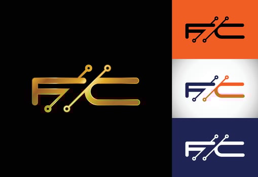 Initial Letter F C Logo Design Vector. Graphic Alphabet Symbol For Corporate Business Identity vector