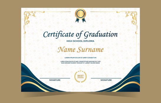 Certificate of Graduation Template vector