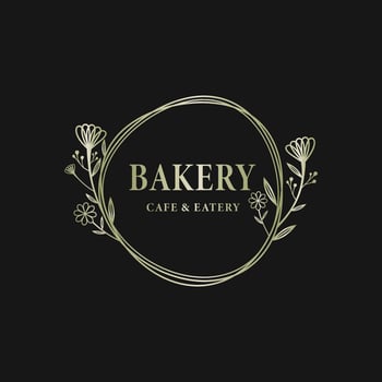 Gold flower abstract linear logo, company name in circle. Logo for beauty, health, personal care, flower business, natural and organic bakery that is good for health vector