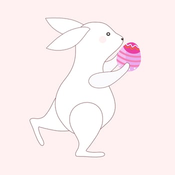 Easter bunny with egg. vector
