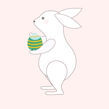 Easter bunny with egg. vector