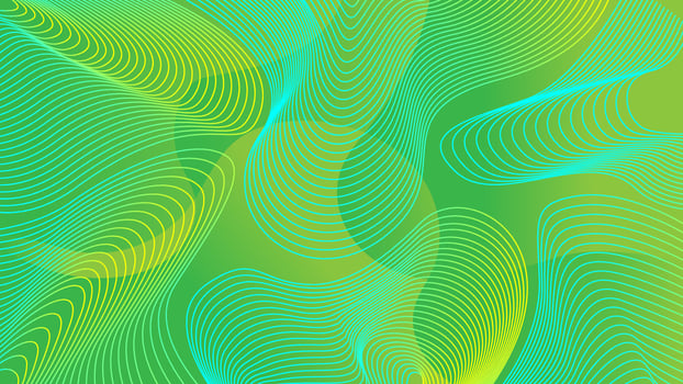 Modern abstract wave lines green color backgorund vector