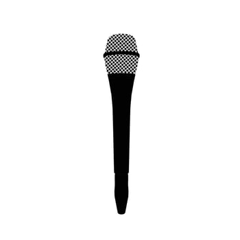Microphone Silhouette. Black and White Icon Design Element on Isolated White Background vector