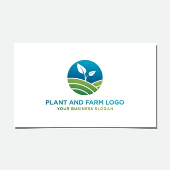 PLANT AND FARM LOGO DESIGN VECTOR