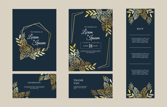 Wedding Invitation Template Set vector
