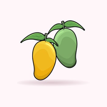 Fresh mango fruit icon cartoon vector