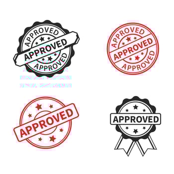 approved stamp grunge set collection. sign with modern design. grunge stamp Vector Illustration Pending