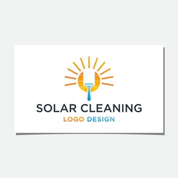 SOLAR CLEANING LOGO DESIGN VECTOR