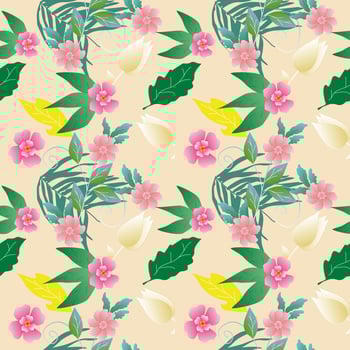 Seamless Pattern With Floral Motifs able to print for cloths, tablecloths, blanket, shirts, dresses, posters, papers. vector