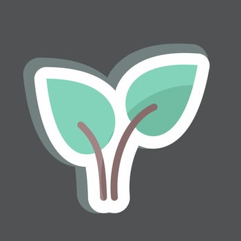 Sticker Leaves. suitable for garden symbol. simple design editable. design template vector. simple symbol illustration vector