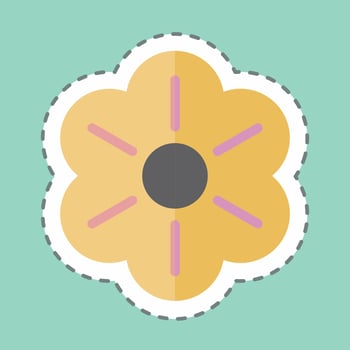Sticker line cut Flower. suitable for garden symbol. simple design editable. design template vector. simple symbol illustration vector